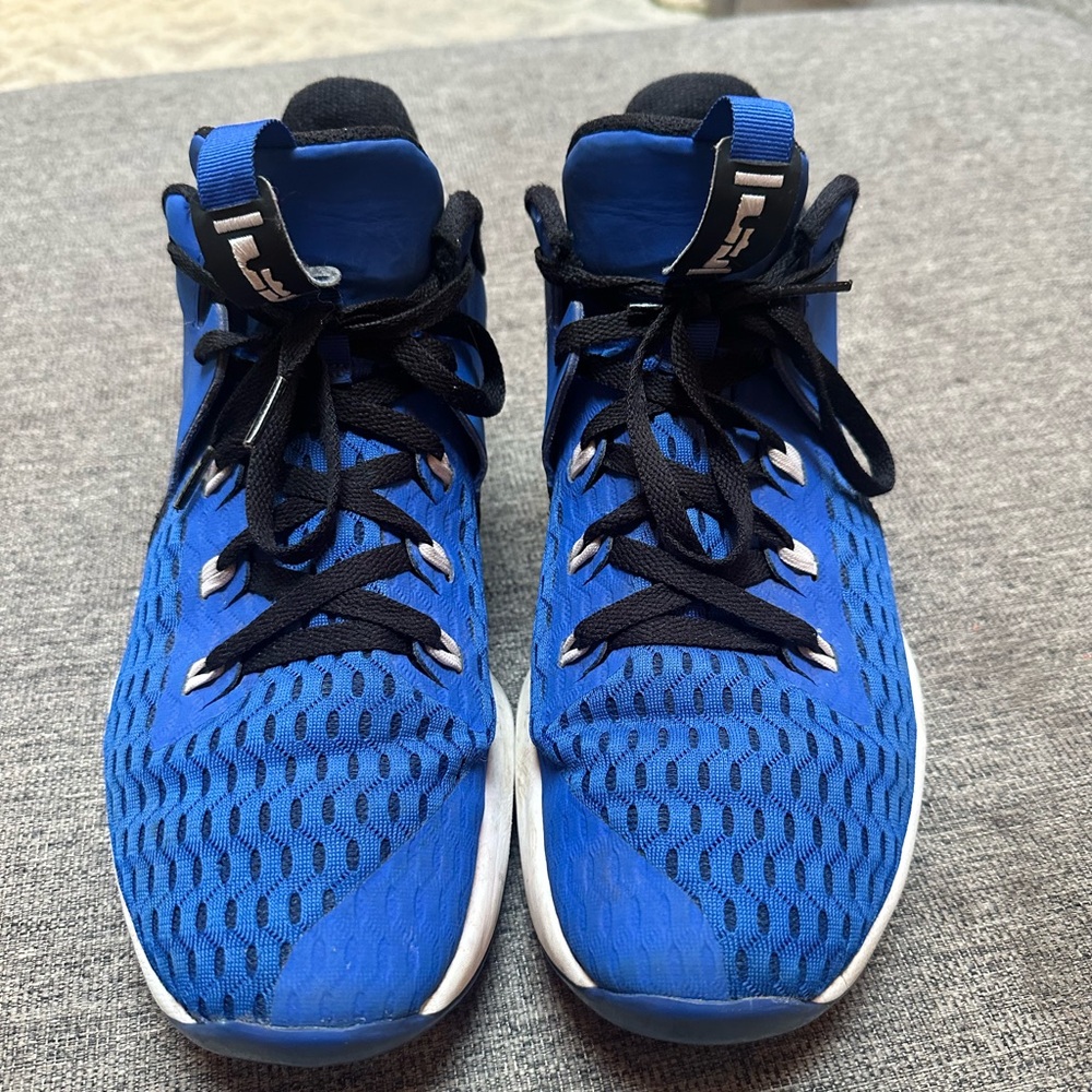 Nike Men’s Royal Blue and White High-Top Air Zoom Sneakers